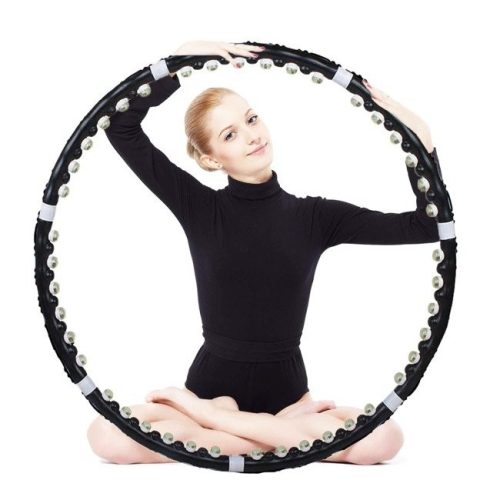 HULA HOOP MASSZÁZS KARIKA 85 CM FEKETE magnetic