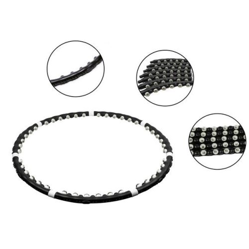 HULA HOOP MASSZÁZS KARIKA 85 CM FEKETE magnetic