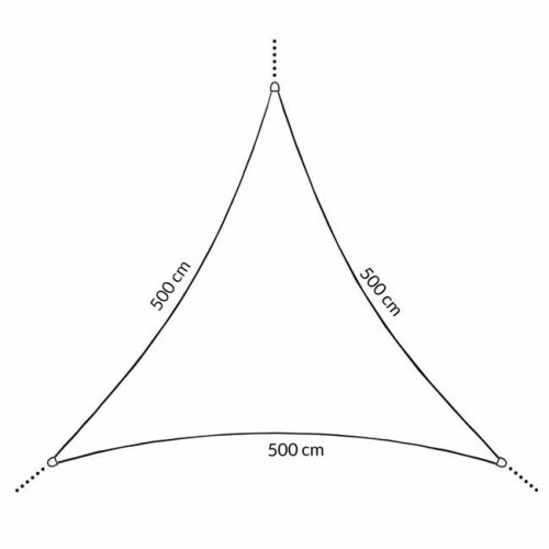 Háromszög alakú napvitorla 5 x 5 x 5 m olíva