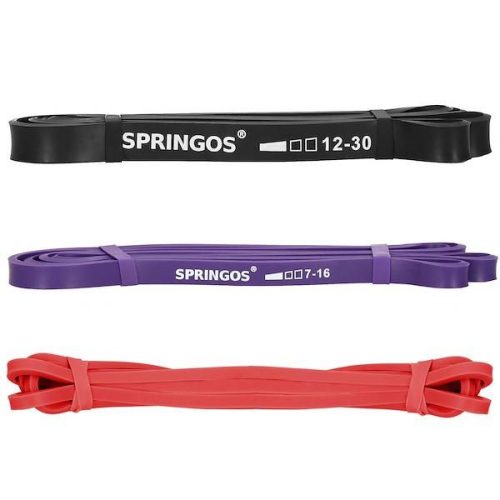 Fitness erősítő gumiszalag Springos  3 db  edzőszalag