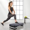 AEROBIC STEPPER - ÁLLÍTHATÓ MAGASSÁGÚ szürke  fekete