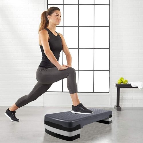 AEROBIC STEPPER - ÁLLÍTHATÓ MAGASSÁGÚ szürke  fekete