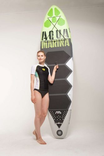 Női SUP felső ALLUV BLUE+BLACK+WHITE, AQUA MARINA