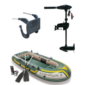   Intex szett , gumicsónak Seahawk 3 + Elektromos csónakmotor 40lbs + motortartó