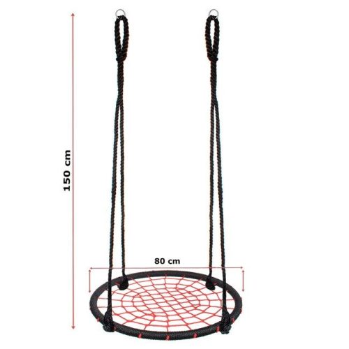 Fészekhinta FEKETE  PIROS 80CM pókhinta