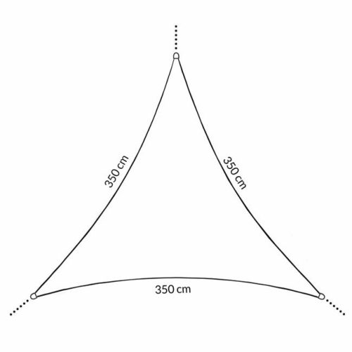 Háromszög alakú napvitorla 3,5 x 3,5 x 3,5 m